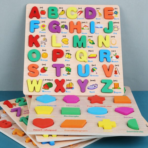 3D Puzzle Educatif pour Enfants (Formes, Alphabets et Chiffres)